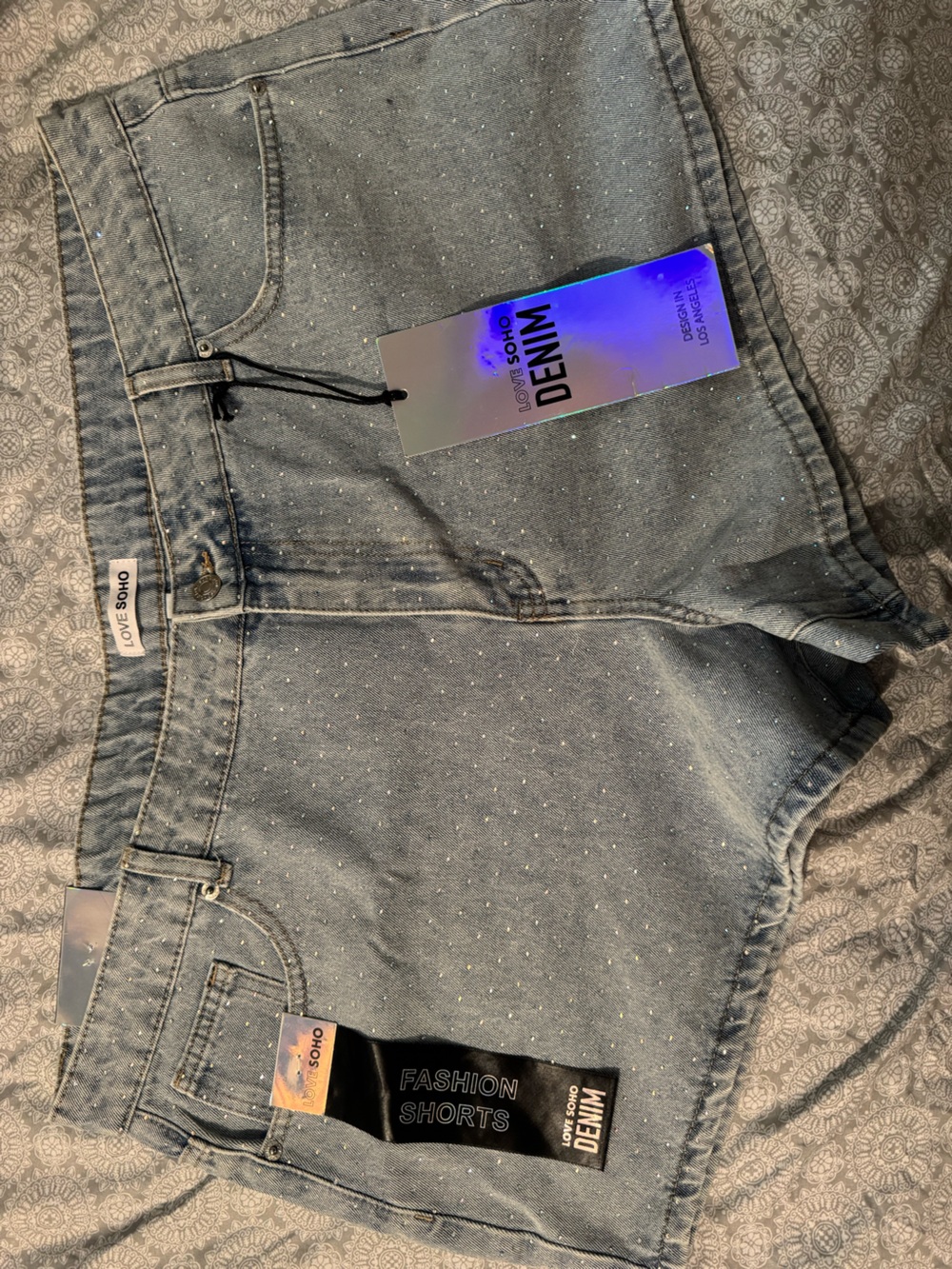 Embellished Denim Shorts